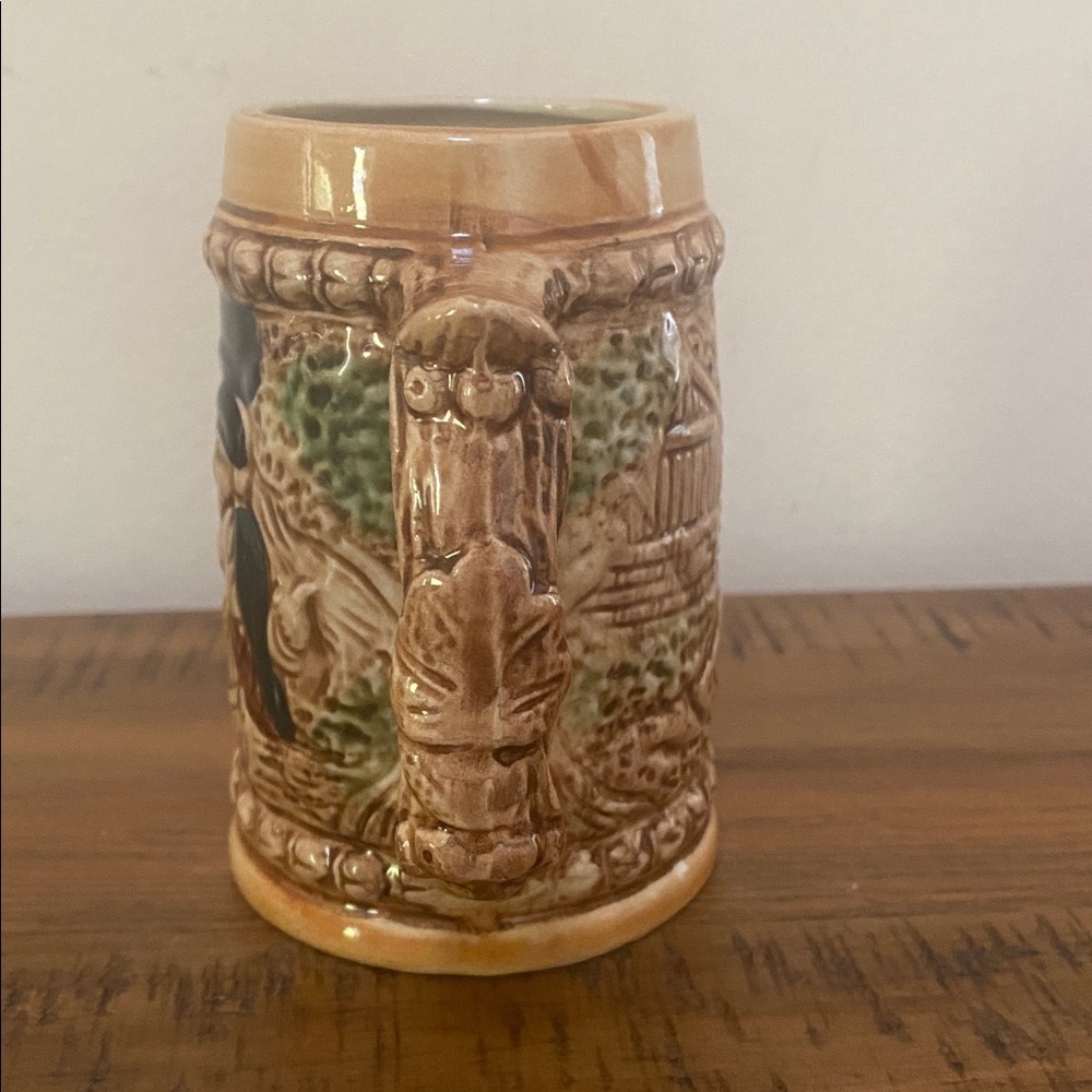 Vintage Ceramic Beer Stein Men Pipe Barrel Woods Made in Japan - Picture 3 of 8